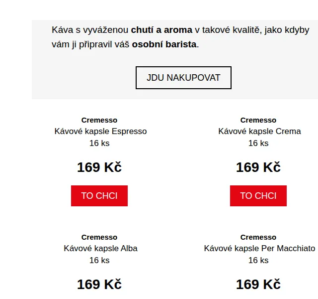 Potten & Pannen: 3+1 zdarma na kávové kapsle Cremesso – červen 2026 | Nuslet.cz