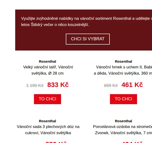 Potten & Pannen: 30% sleva na vánoční porcelán Rosenthal – červen 2026 | Nuslet.cz