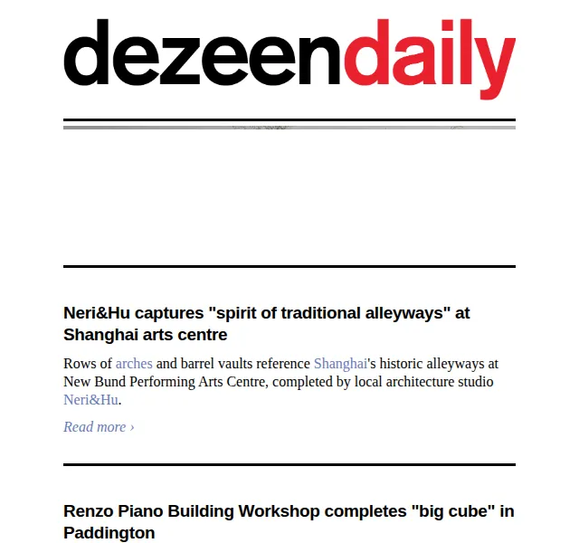 Dezeen Daily: Architektura a design – červenec 2026 | Nuslet.cz