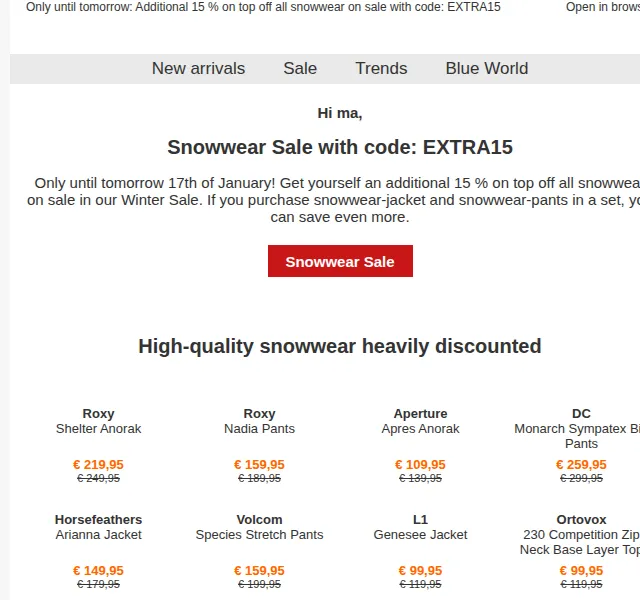 BLUE TOMATO: Extra 15% na snowwear – leden 2026 | Nuslet.cz