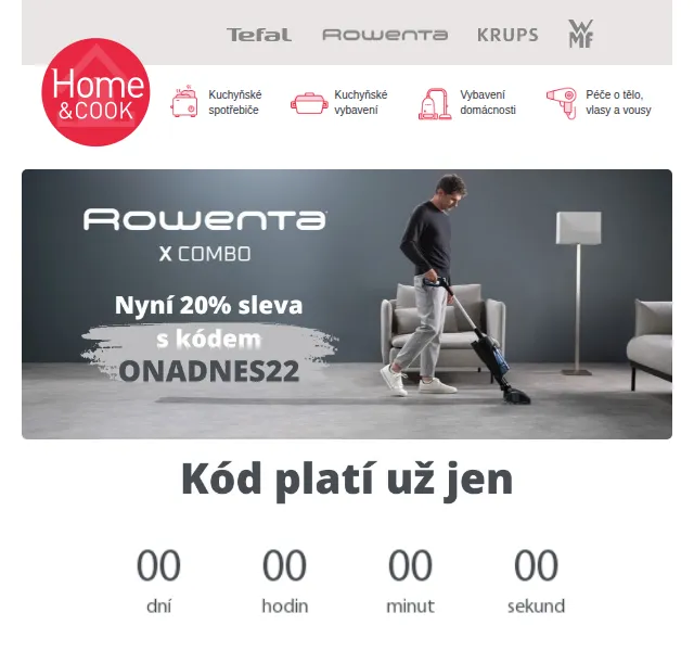 Home & Cook: Vysavač Rowenta X-Combo s 20% slevou – červen 2026 | Nuslet.cz