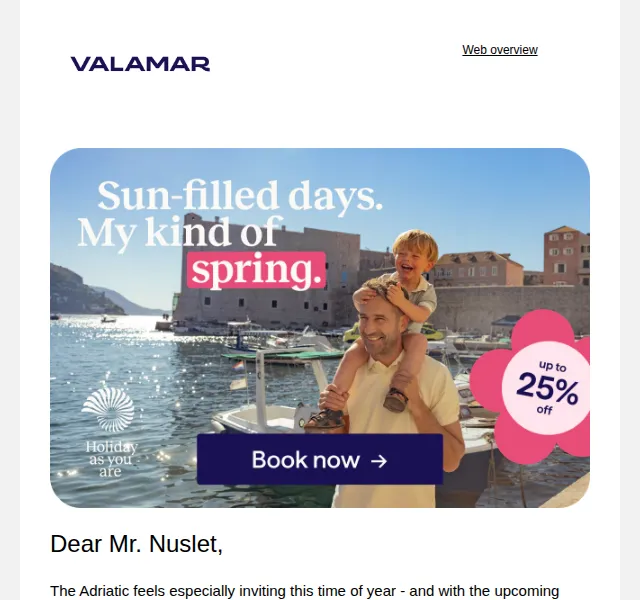 Valamar: až 25 % sleva na jarní pobyty – květen 2026 | Nuslet.cz