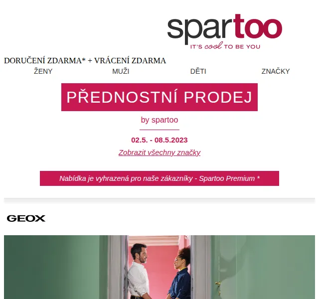 Spartoo.cz: Geox, Guess a další – až -50 % v červnu 2026 | Nuslet.cz