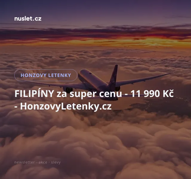 Honzovy letenky: Filipíny za 11 990 Kč – červenec 2026