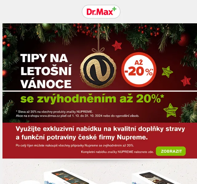 Dr.Max E-shop: SLEVA až 20 % na doplňky stravy NUPREME – říjen 2024 | Nuslet.cz