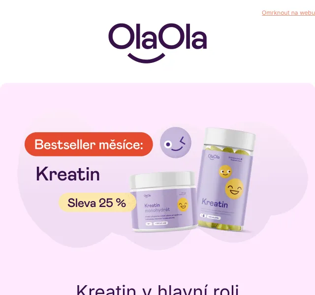 OlaOla: Kreatin se slevou 25 % – květen 2026 | Nuslet.cz