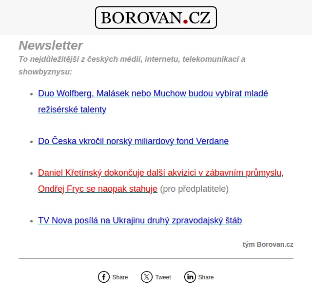 Aleš Borovan: Novinky z českých médií, internetu a showbyznysu – červen 2026 | Nuslet.cz