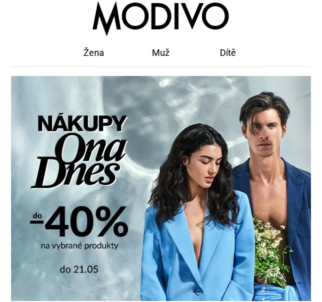 Modivo: slevy do -40 % na vybrané produkty – červen 2026 | Nuslet.cz