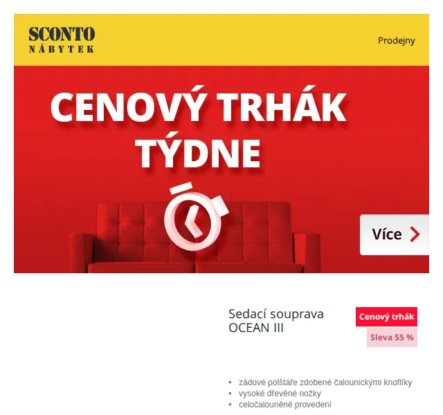 Sconto: Cenové trháky nábytku slevy až 55 % – červen 2026 | Nuslet.cz