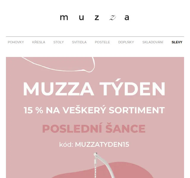 MUZZA: 15% sleva na vše – červen 2026 | Nuslet.cz
