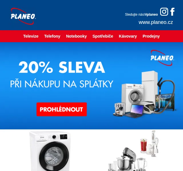 Planeo: 20% sleva na splátky a letní výprodej elektroniky – červen 2026 | Nuslet.cz