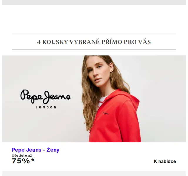 Lounge by Zalando: Pepe Jeans, Ellesse až -75 % | duben 2026