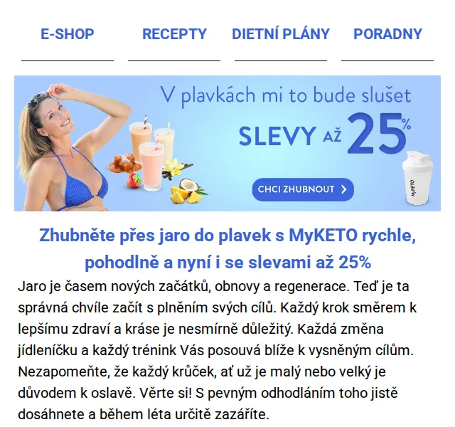 MyKETO: Zhubněte do plavek se slevou až 25 % – červen 2026 | Nuslet.cz
