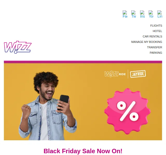 Wizz Air: Sleva 10 % na letištní transfer s Jayride – červen 2026 | Nuslet.cz