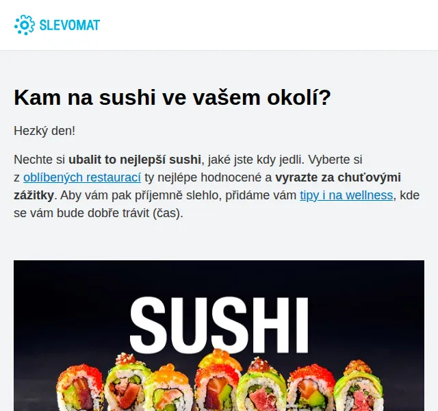 Slevomat: sushi a wellness akce – červen 2026 | Nuslet.cz