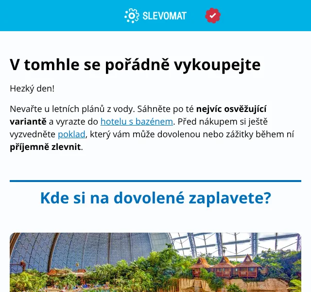 Slevomat: Letní pobyty s bazénem – červen 2026 | Nuslet.cz