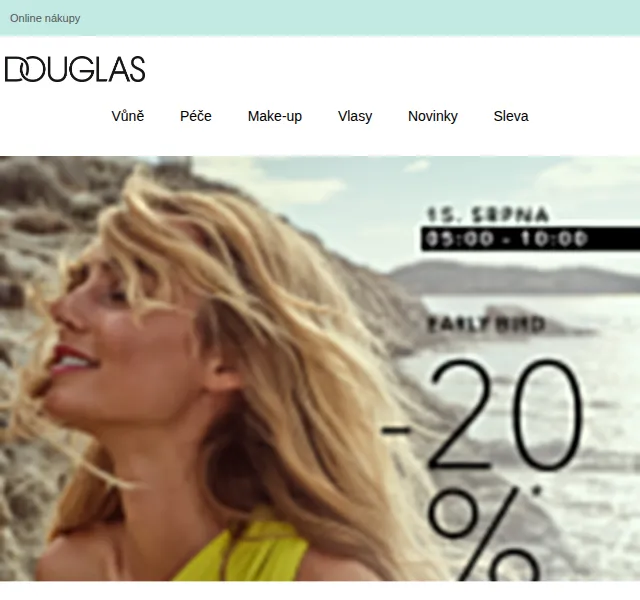 Douglas CZ: Early Bird sleva až 20 % – srpen 2024 | Nuslet.cz