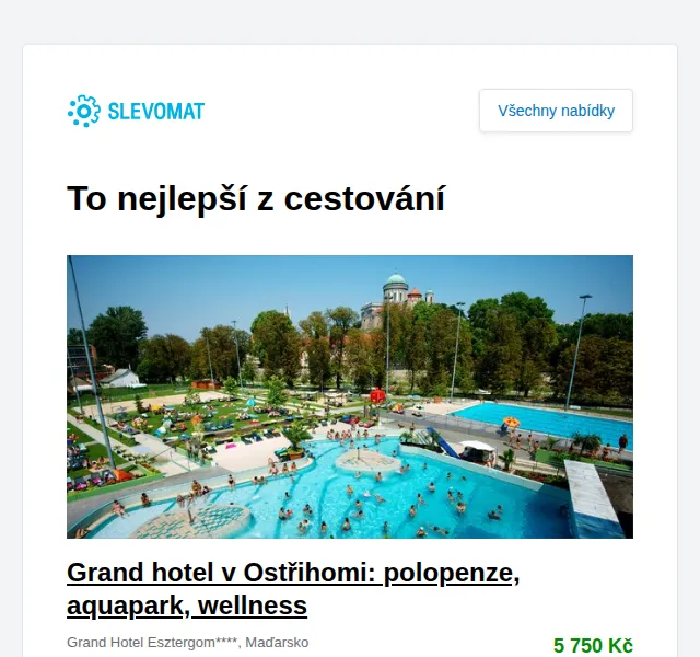 Slevomat: Grand hotel v Ostřihomi s polopenzí – červen 2026 | Nuslet.cz