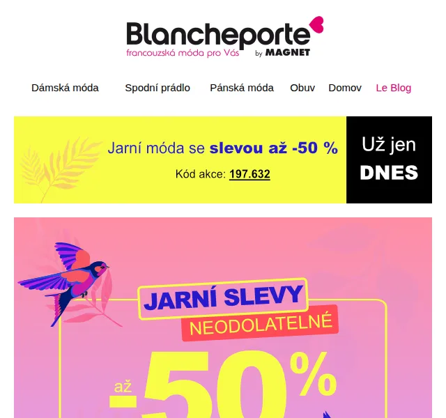 Blancheporte: slevy až 50 % na jaro a léto – červen 2026 | Nuslet.cz