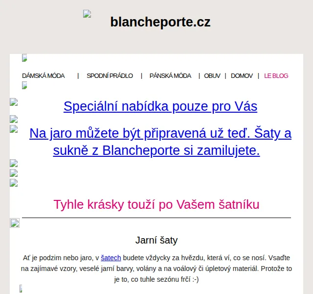Blancheporte: Sleva 15 % na šaty a sukně – červen 2026 | Nuslet.cz