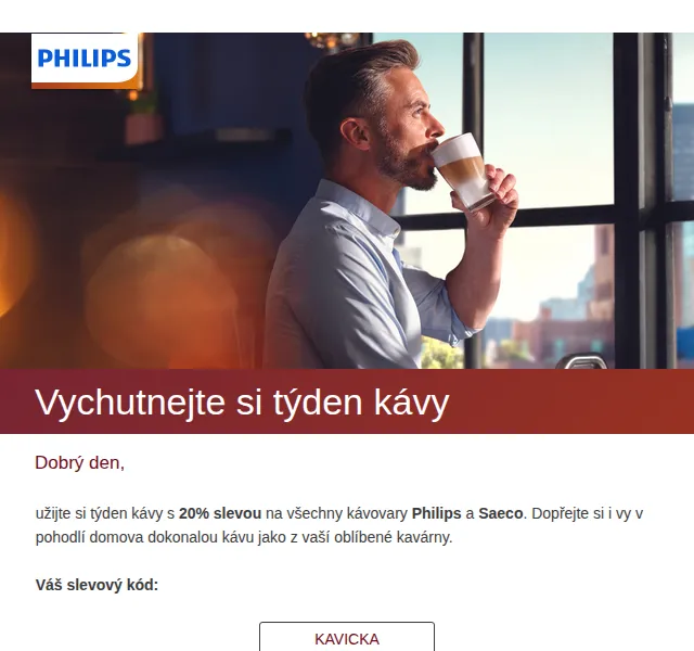 Philips: Sleva 20 % na kávovary Philips a Saeco – červen 2026 | Nuslet.cz