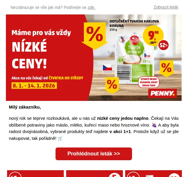 Penny: Mléko, máslo a pivo v akci – leden 2026 | Nuslet.cz