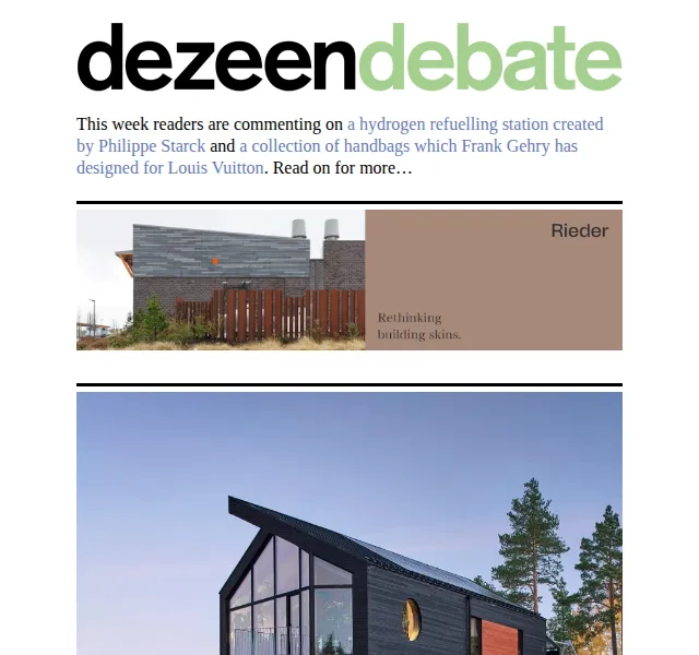 Dezeen Daily: Debata o designu a architektuře – červen 2026 | Nuslet.cz