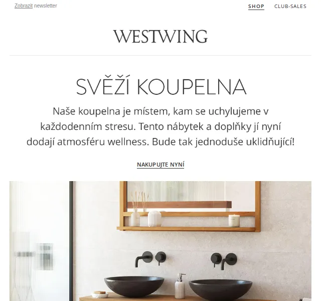 Westwing: Koupelnový nábytek a textilie – červen 2026 | Nuslet.cz