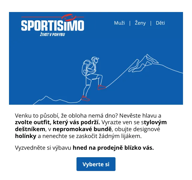 Sportisimo.cz: Nepromokavá bunda a holínky – květen 2026