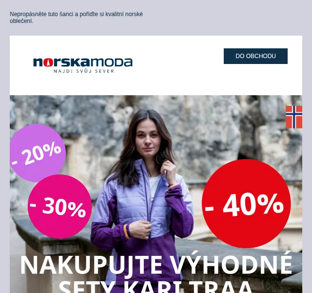 Norskamoda.cz: Slevy až 40 % na Kari Traa a Bula – červen 2026 | Nuslet.cz