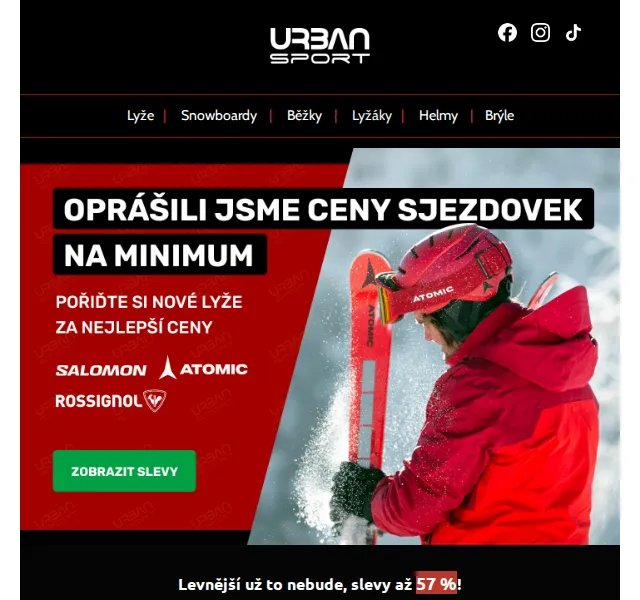 Urban-sport: Slevy až 57 % na lyže Atomic & Salomon – červen 2026 | Nuslet.cz