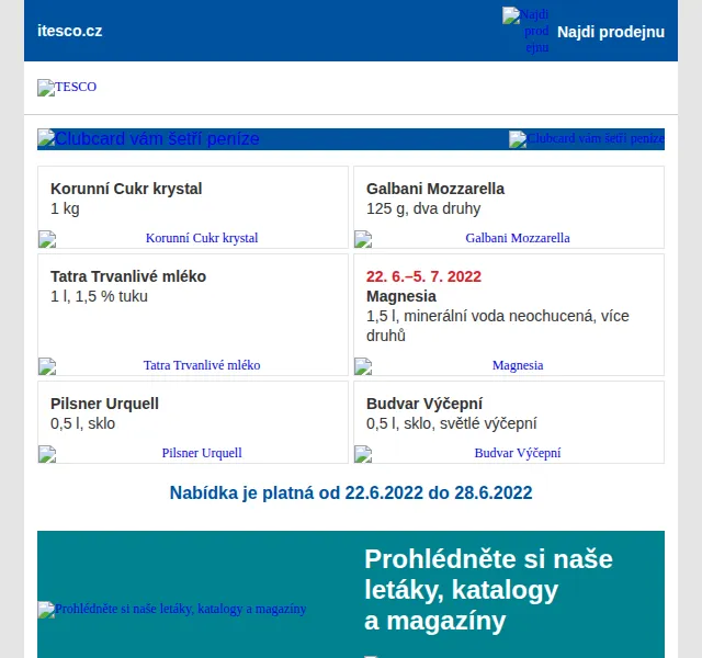 Tesco: Clubcard nabídka s minerálkou Magnesia a pivem – červen 2022 | Nuslet.cz