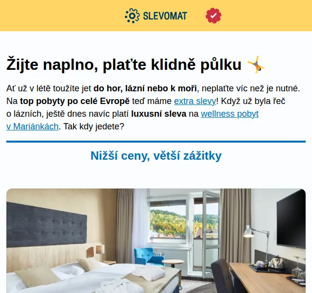 Slevomat: Pobyty se slevou až 46 % – květen 2026 | Nuslet.cz