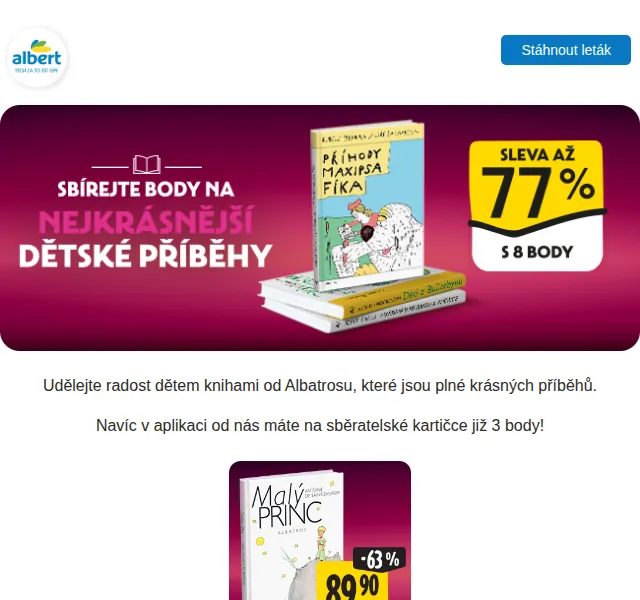 Albert: Sbírejte body na knihy od Albatrosu – červen 2026 | Nuslet.cz