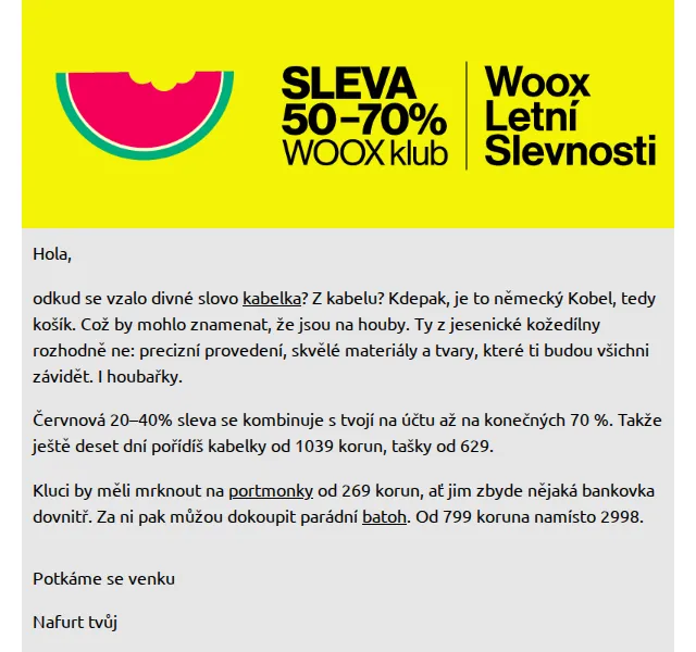 Richard Woox: Sleva 20–40 % na kabelky a tašky – červenec 2026 | Nuslet.cz