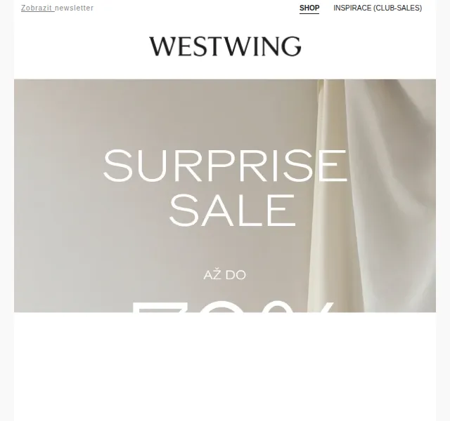 Westwing: Surprise Sale až -70 % na nábytek a doplňky – červen 2026 | Nuslet.cz