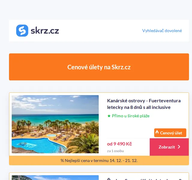 Skrz.cz: Dovolená v Thajsku a Kanáry od 9 490 Kč – červen 2026 | Nuslet.cz