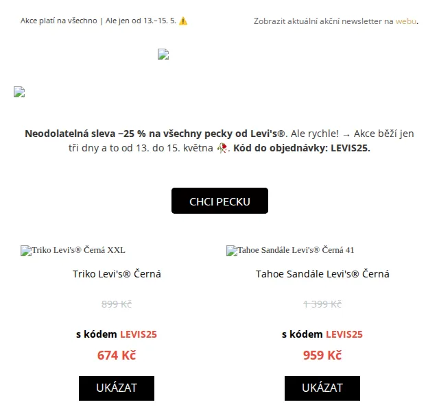 UrbanStore: Levi's s 25% slevou – květen 2026 | Nuslet.cz