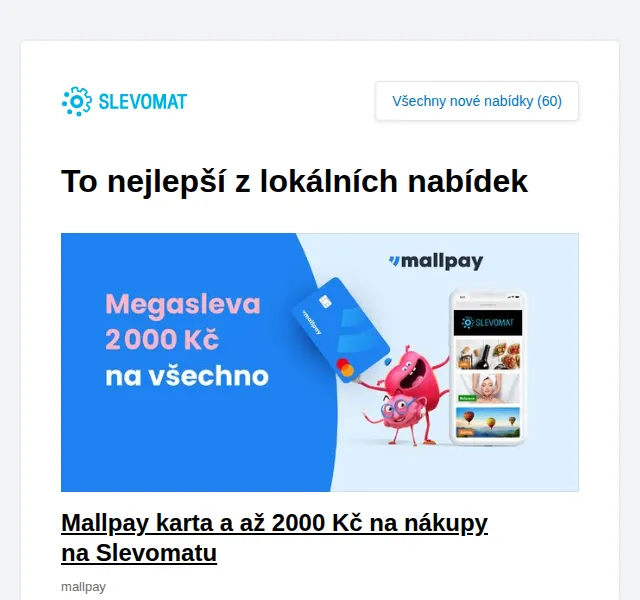 Slevomat: Mallpay karta a až 2000 Kč na nákupy – červen 2026 | Nuslet.cz