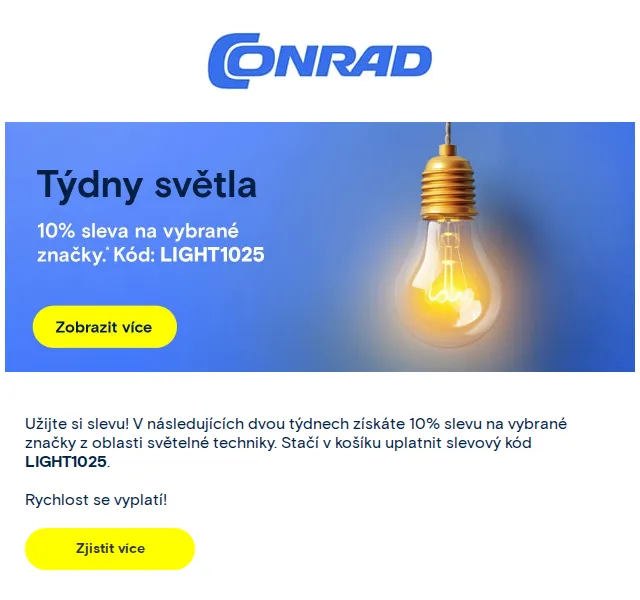 Conrad Electronic: 10% sleva na svítidla Paulmann, LEDVANCE, Philips – červen 2026 | Nuslet.cz