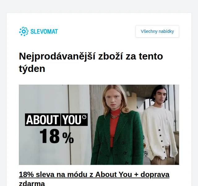 Slevomat: 18% sleva na módu z About You + doprava zdarma – červen 2026 | Nuslet.cz