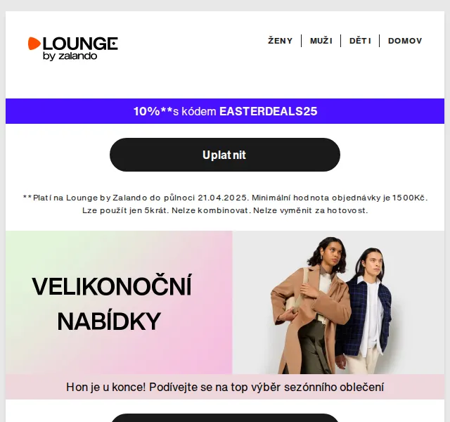 Lounge by Zalando: 10 % sleva Tommy Hilfiger, Mustang – duben 2026