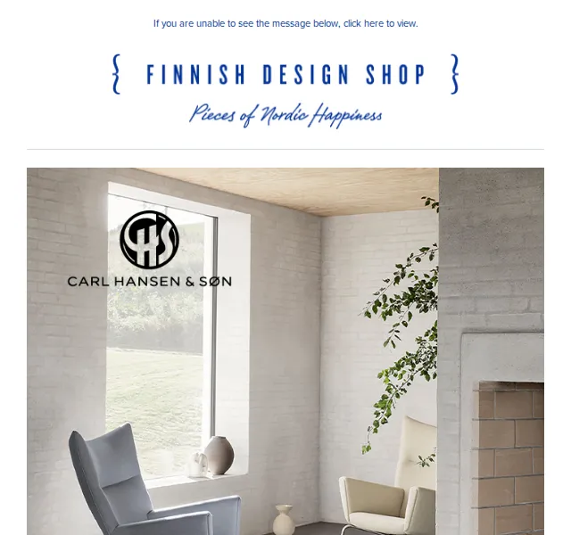 Finnish Design Shop: Carl Hansen Wing Chair & 20% sleva – červen 2026 | Nuslet.cz