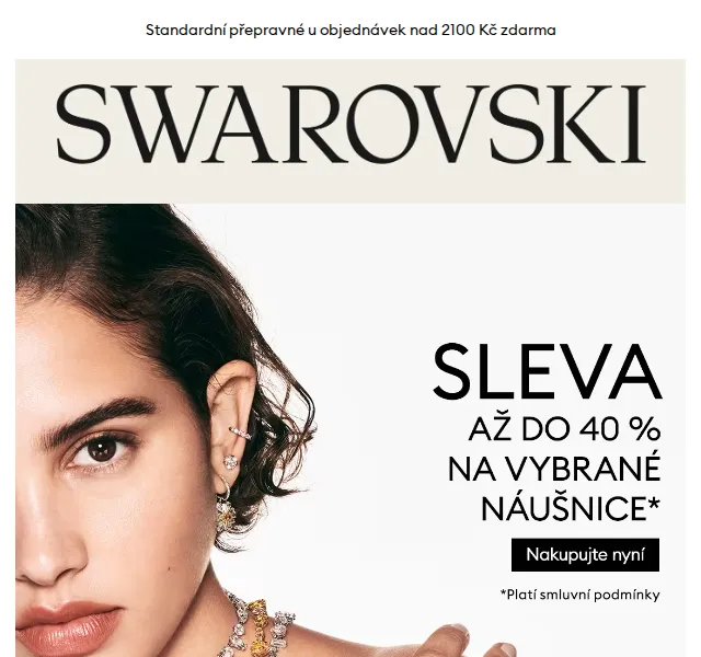 Swarovski: Sleva 40 % na náušnice – červenec 2026 | Nuslet.cz