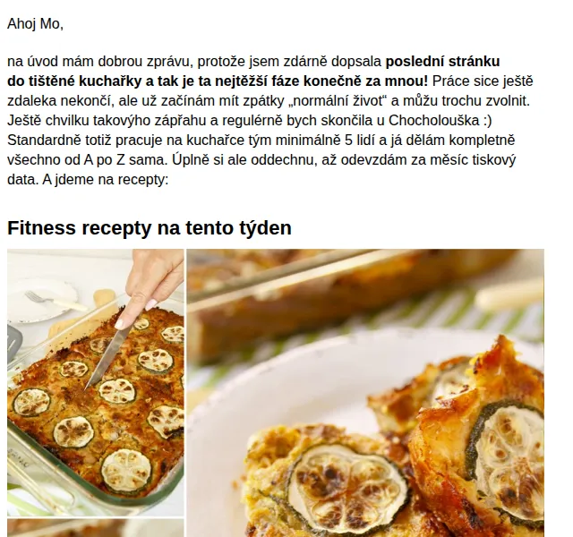BAJOLA ✌ Fit bez diet: Cuketový nákyp, jídelníčky a mikrovolnka – červen 2026 | Nuslet.cz