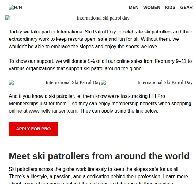 Helly Hansen: 5 % na podporu ski patrol – červen 2026 | Nuslet.cz