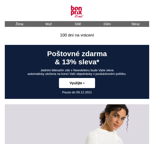 bonprix: 13% sleva a poštovné zdarma – prosinec 2021 | Nuslet.cz