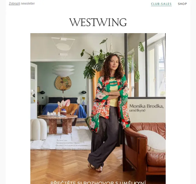Westwing: Monika Brodka byt, Teulat, LANCEL – červenec 2026 | Nuslet.cz