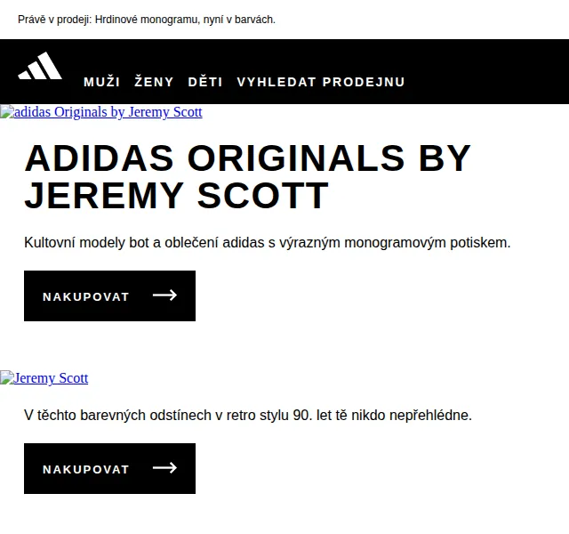Adidas Originals by Jeremy Scott – červen 2026 | Nuslet.cz