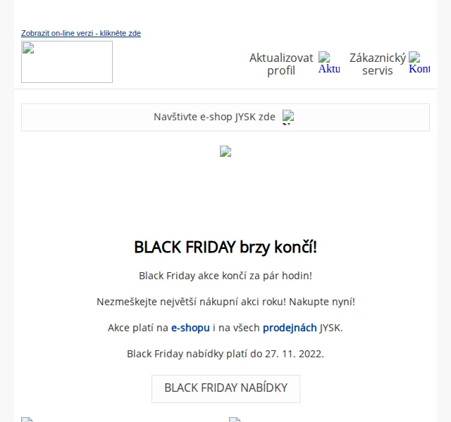 JYSK: Black Friday slevy až 70 % – červen 2026 | Nuslet.cz